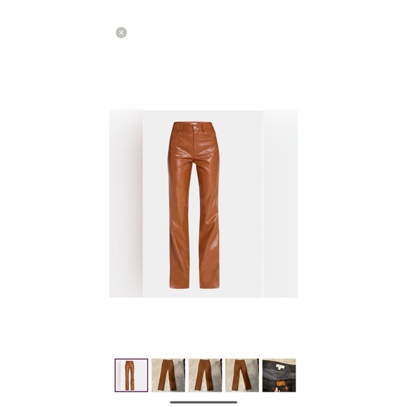 A.L.C. Brown Leather Flare Pants - Picture 3 of 12